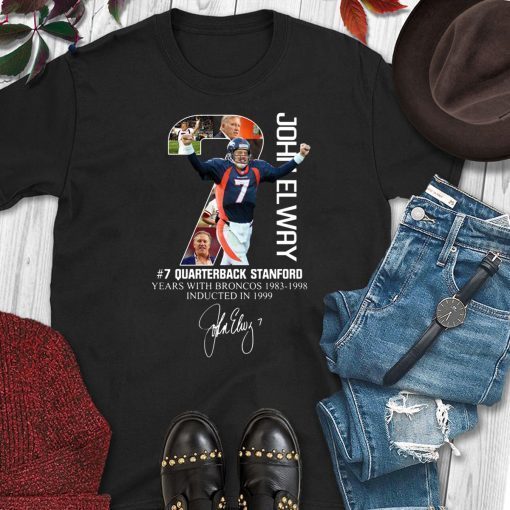 7 john elway quarterback stanford years with broncos signature shirt