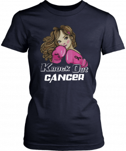 Awesome Girl Boxing knock out cancer T-Shirt