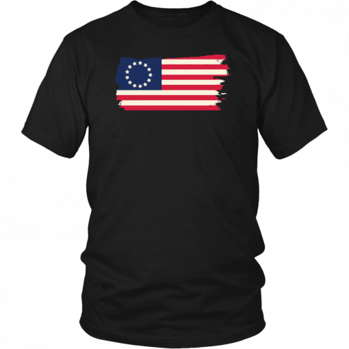 Betsy Ross American Revolutionary War Flag T Shirt Vintage T-shirt