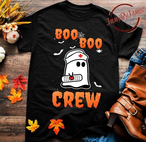 Boo Boo Nurse Crew Halloween Tee Shirt Funny Boo Ghost Bandage Scary T-shirt Nursing Nurses Tees Cute Fall Halloween Gift For Men Women