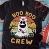 Boo Boo Nurse Crew Halloween Tee Shirt Funny Boo Ghost Retro Sunset Vintage T-shirt Nursing Nurses Tees Fall Halloween Gift For Men WomenBoo Boo Nurse Crew Halloween Tee Shirt Funny Boo Ghost Retro Sunset Vintage T-shirt Nursing Nurses Tees Fall Halloween Gift For Men Women