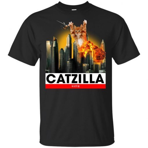 CATZILLA Kitty Cat lovers to Halloween Tee Shirt