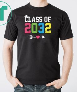 Class Of 2032 Grow With Me Graduation First Day Of School T-Shirt