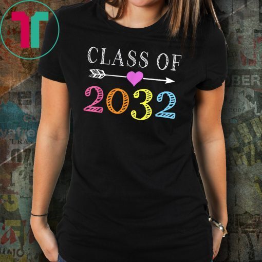 Class Of 2032 Grow With Me Kindergarten First Day Of School T-Shirt