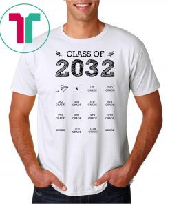 Class of 2032 grow with me with space for check marks shirt