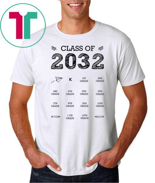 Class of 2032 grow with me with space for check marks shirt