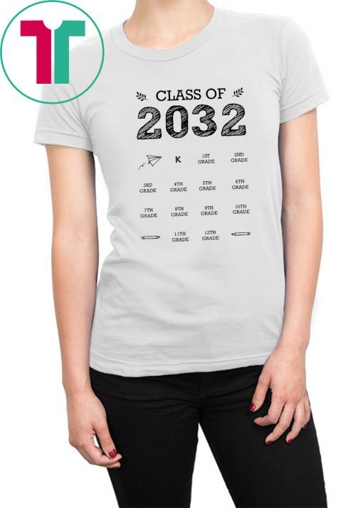 Class of 2032 grow with me with space for check marks shirt