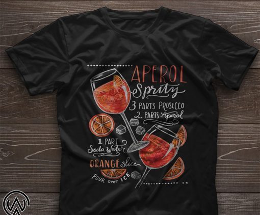 Cocktail italian aperol spritz recipe shirt