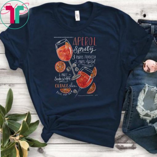 Cocktail italian aperol spritz recipe shirt