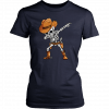 Dabbing Skeleton Cowboy Hat Halloween Mens Womens T-Shirt