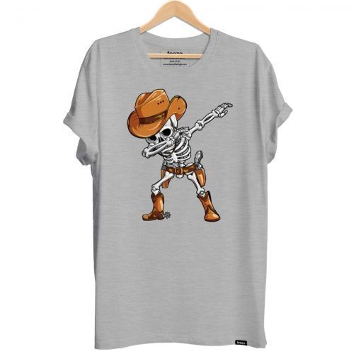 Dabbing Skeleton Cowboy Hat Halloween Tee Shirts