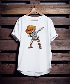 Dabbing Skeleton Cowboy Hat Halloween Tee Shirts