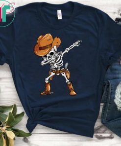 Dabbing Skeleton Cowboy Hat Halloween T-Shirt