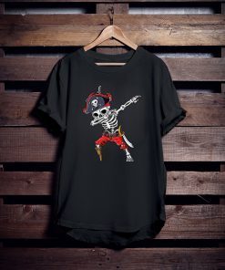 Dabbing Skeleton Pirate Halloween Jolly Roger T-Shirt