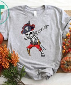 Dabbing Skeleton Pirate Halloween Jolly Roger Tee Shirt