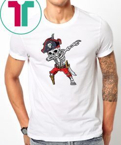 Dabbing Skeleton Pirate Halloween Jolly Roger Tee Shirt