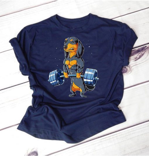 Dachshund weightlifting shirt