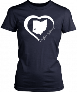 Dayton Ohio State Strong Retro Heart Map Tee T-Shirt