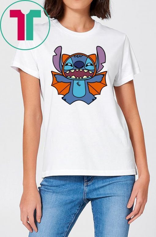 Disney Stitch Bat Halloween Tee Shirt