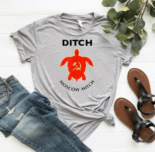 Ditch Moscow Mitch Turtle Hammer and Sickle Funny T-Shirt Kentucky Democrats 2020 Gift T-Shirt