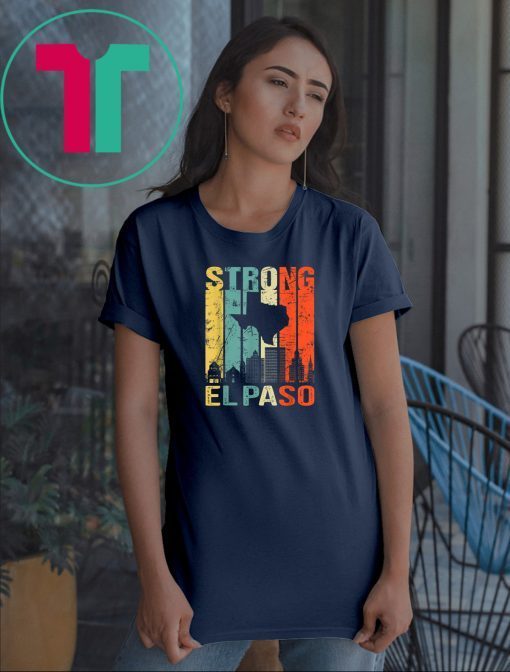 EL Paso Strong City Texas Map Vintage T-shirt T-Shirt