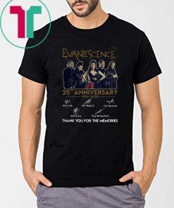 Evanescence 25th anniversary 1995-2020 signatures thank you for the memories shirt