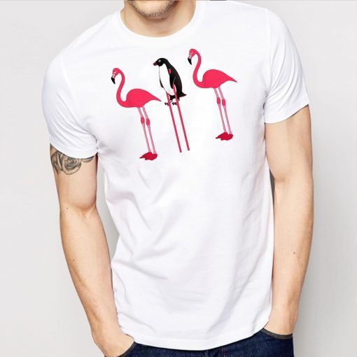 Flamingos and penguins shirt