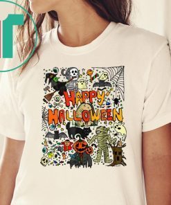 Happy Halloween Scary Retro Tee Shirt