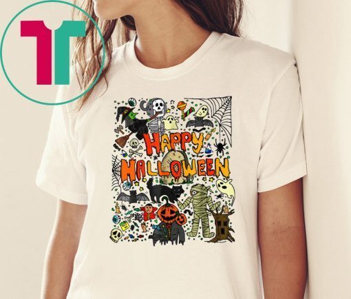 Happy Halloween Scary Retro Tee Shirt