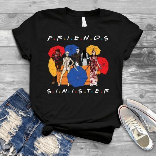 Horror Friends Sinister Friends TV Show Gift for Bestie Friends 90s Squad Goals Horror Movie Hocus Pocus Halloween Not So Scary Tee Shirt