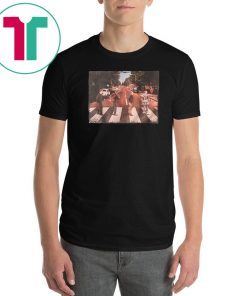 Horror movie characters walking abbey road shirt