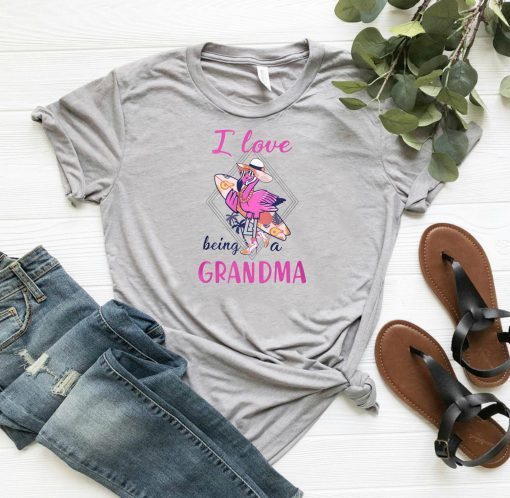 I love being a grandma flamingo shirt