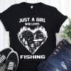 Just a girl who loves fishing shirt
