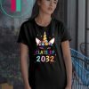 Kid Unicorn First Day Of School Class Of 2032 Grow With Me T-Shirt