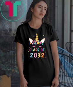 Kid Unicorn First Day Of School Class Of 2032 Grow With Me T-Shirt