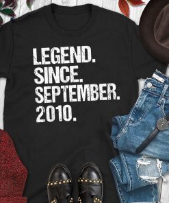 Legend Since September 2010 9th Birthday Gift 9 Years Old T-Shirt