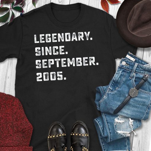 Legendary Since September 2005 Birthday Gift For 14 Yrs Old T-Shirt