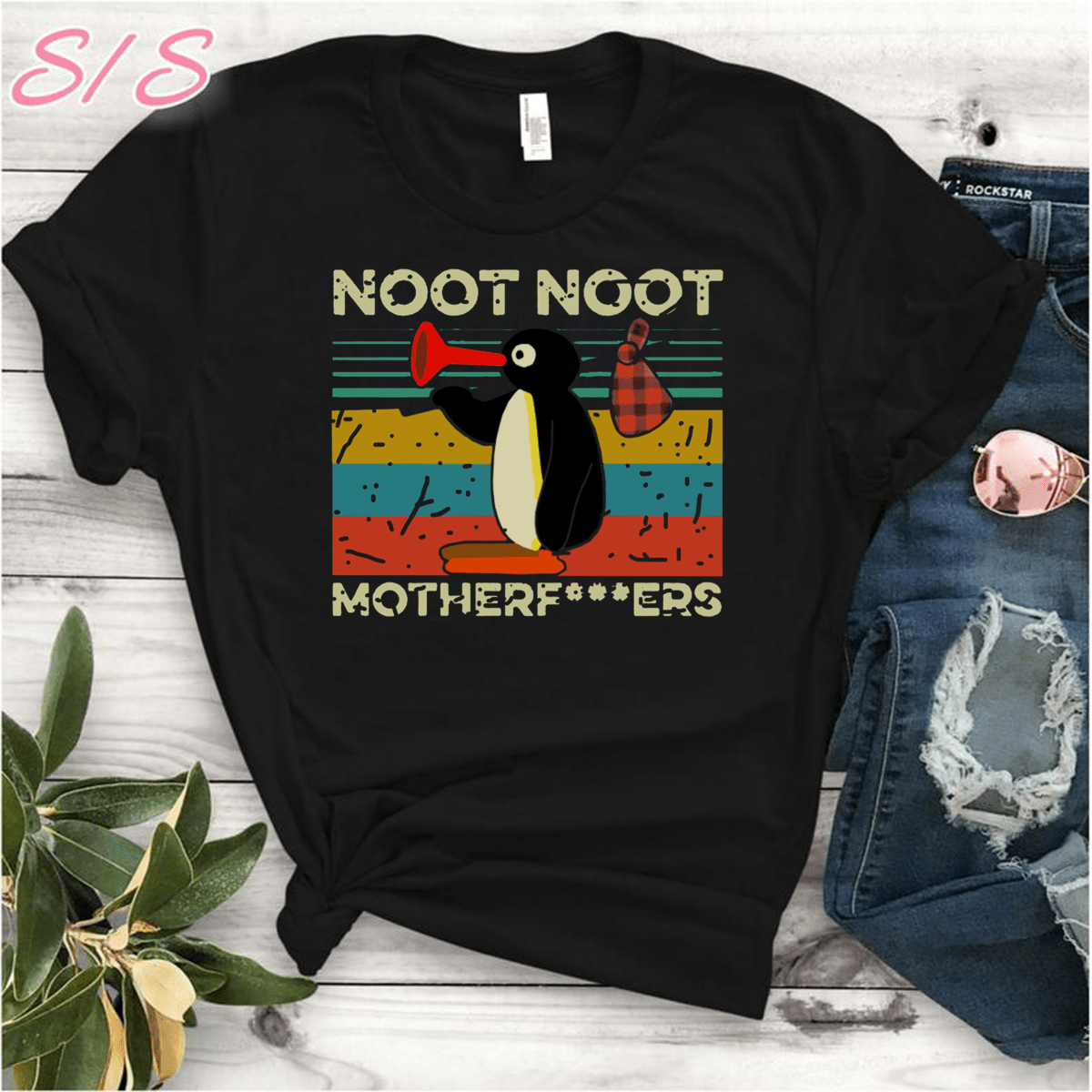 solid Gå tilbage bandage Pingu Noot Noot Motherfucker Classic Gift T-Shirt - ShirtsOwl Office