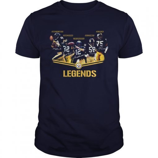 Pittsburgh Steelers team legends signatures shirts