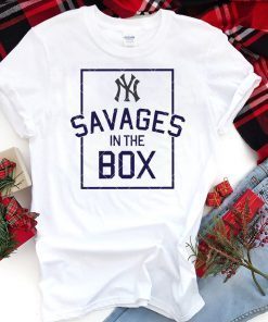 Savages In The Box T Shirt Baseball Mens Tee Shirts