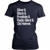Silver Black Frostbite Radio Silent & Old Helmet T-Shirt Antonio Brown Oakland Raiders