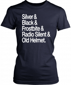 Silver Black Frostbite Radio Silent & Old Helmet T-Shirt Antonio Brown Oakland Raiders
