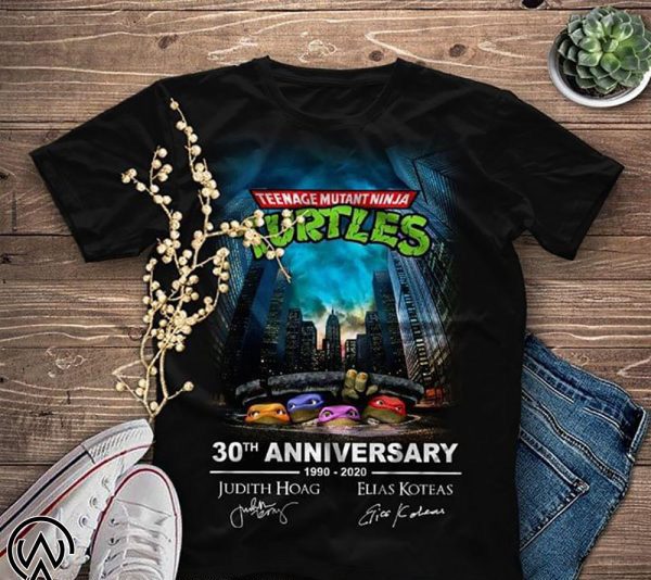 Teenage mutant ninja turtles 30th anniversary 1990-2020 signatures T-Shirt  - ShirtsOwl Office