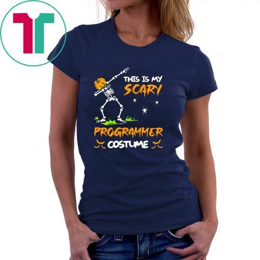 This Is My Scary Programmer Costume Dabbing Skeleton Pumpkin Halloween T-Shirt