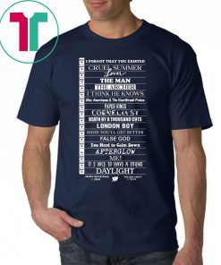 Stella Taylor Swift Black Tee With Tracklist T-Shirt