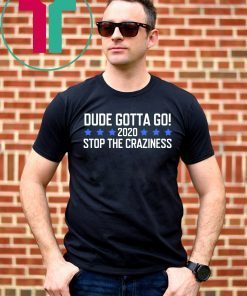 Dude Gotta Go Stop The Craziness 2020 T-Shirt