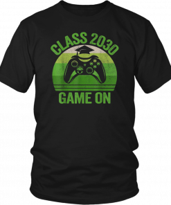 Vintage 2nd Second Grade Class Of 2030 Game On Tee, Gamer T-Shirt