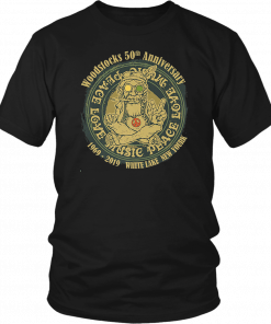 Woodstocks 50th anniversary peace love music 1969-2019 white lake new york T-Shirt