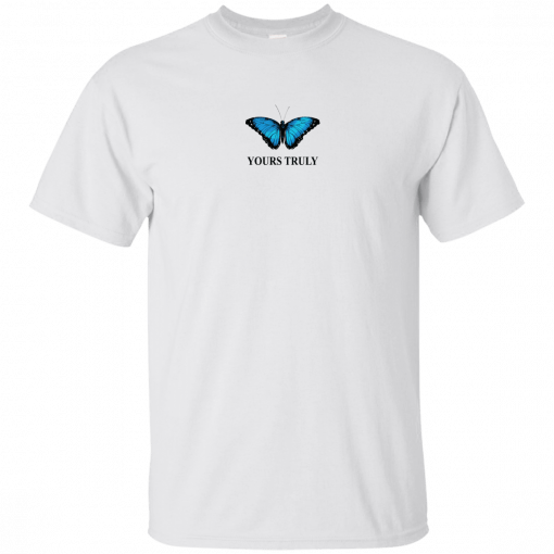 Yours truly blue butterfly shirt