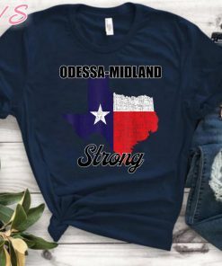 Odessa Midland StrongTexas Map Tee Shirt